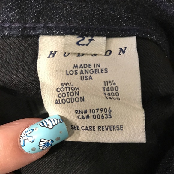 HUDSON  dark blue wash wide leg jeans size 27 - Picture 5 of 6